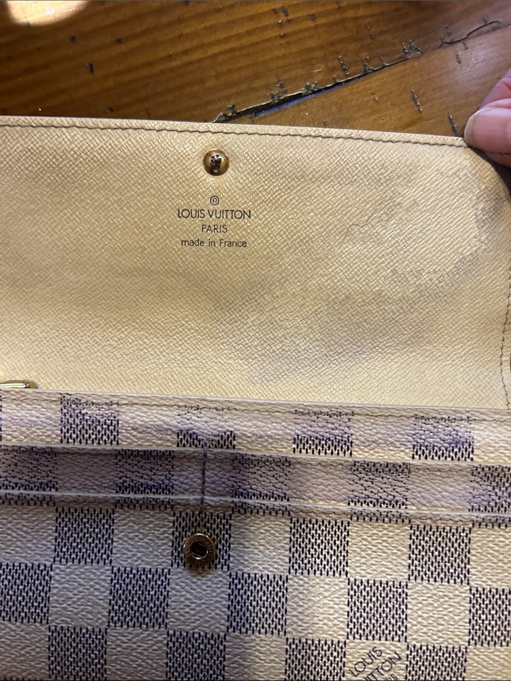 Louis Vuitton Damier Azur white Checkered Women’s Wallet - Picture 5 of 7